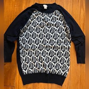 Jcrew Navy Fish Sweater